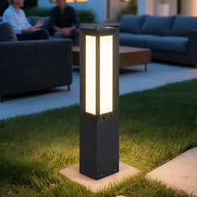 Vi-palo1 Vzvi Solar Pathway Lights Outdoor 31.5 Inch 5.9 Lx5.9 Wx31.5 H Sparkling Gray