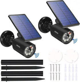 M-fsc-12 Waitscher Solar Motion Lights Outdoor Waterproof With Fake Camera 1800lm-2pack Black