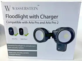 Wasserstein 895230304778 Floodlight With Charger Compatible Arlo Pro 2 Security Cam
