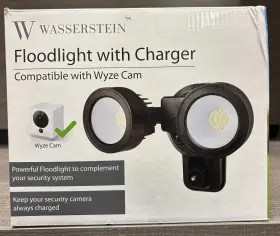 Wasserstein 895230304822 Floodlight With Charger Compatible Wyze Cam White