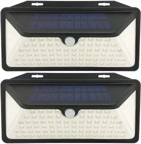 Le-11 Wbm Smart Solar Lights Outdoor 100 Led Wall With 3 Modes Ip65 Waterpr