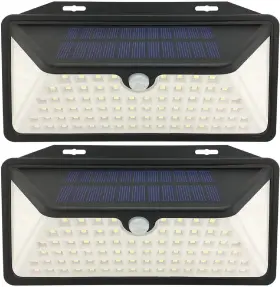 W-le-11 Wbm Smart Solar Outdoor Lights 100 Led Ip65 Pack Of 1 2 Pcs White