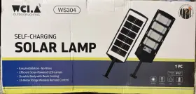 Ws304 Wcla Solar Led Outdoor Lamp Ip67 Black With Remote Dusk-to-dawn Timer