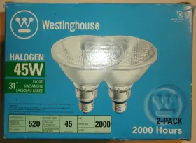 Westinghouse 030721052705 Halogen Floodlights 45 Watts Par 38 Pack Of 2 New Old Stock Outdoor