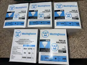 36989 Westinghouse Lot 5 90w Commercial Service Spot Bulb 1270 Lm. Par38 Halogen