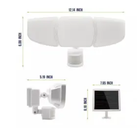 Rmthdsc202h06 Westinghouse 2000 Lumens 3-light White Integrated Led Solar Triple Head Security Light 2-pack