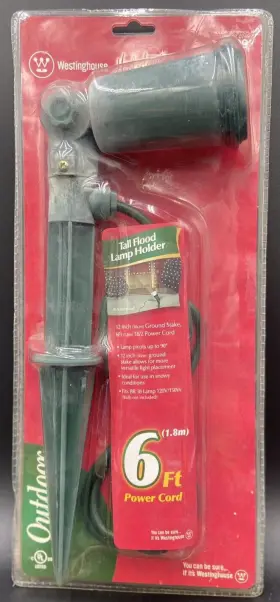 Shgl-2 Westinghouse Holiday Outdoor Tall Flood Lamp Pivots Holder 6 Foot Power Cord