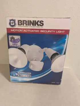 White 039208952545 Brinks 180-degree 2-head Motion Activated Security Light - Model 7150w