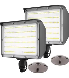 100w Whled 738944819098 2pack Dusk To Dawn Outdoor Led Flood Light With Knuckle Plate Included