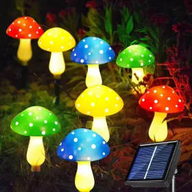 Lh-gt04 Windpnn 8-pack Solar Mushroom Lights For Garden Decor 8 Modes Multicolored
