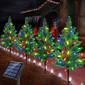 Lh-gt05 Windpnn Upgraded 4-pack Solar Christmas Garden Stake Lights Decorative Multi-color