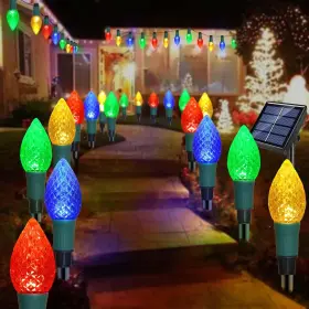 Smt111 Windpnn Newest Version 2 In 1 Outdoor Christmas Decorations And Solar C9-multi-color