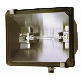 L50br Woods 090529607866 Nos Vintage 500 Watt Halogen Glass Floodlight Security Bronze