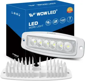 1002982 Wowfactor Wfpower Flush Mount Boat Led Light Spreader 2 Pack 7.3inch Marine Spotlight