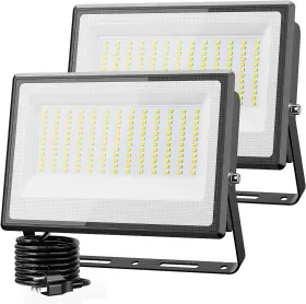 Wulifun 445052813827 150w Led Flood Light Super Bight 13500lm Outside Work Plug In 6500k