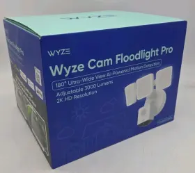 Wyze 810083471167 Cam Floodlight Pro White 2k Hd Resolution Security Camera 3000 Lumens