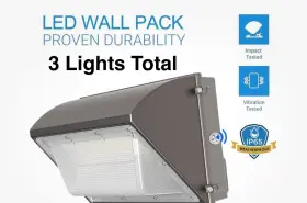 957894 Wyzm 3 Led Wall Pack Light 150w Commercial Outdoor Security Exterior Lighting