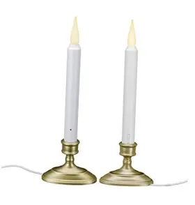 Xodus Innovations 855105008877 Led Electric Window Candles With Sensor Dusk To Dawn Warm White 2 Pewter