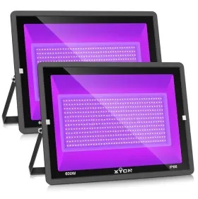 600w Xycn 705353080289 2 Pack Led Black Lights 395nm To 410nm Outdoor Flood Blacklight Light