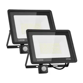 Yaaluoney 726208091588 50w Motion Sensor Flood Lights Outdoor 2 Pack Induction Led Ip66 Wat