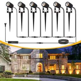 Yansun 445040246231 Ip66 Waterproof Black 3000k Plug-in Outdoor Integrated Led Landscape Flood Light