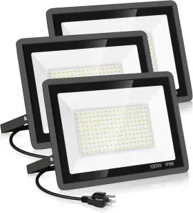 100w-tg-xpg Yanycn 3 Pack 100w Led Flood Lights Outdoor Super Bright 11600lm Security Wit