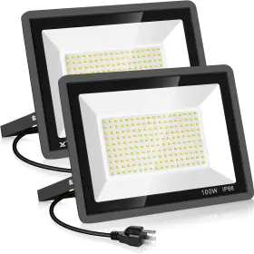 100w Yanycn 445012418413 2 Pack Led Flood Lights Outdoor 3000k Warm White Super Bright 11600lm Secur