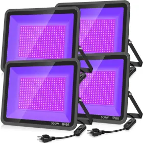 500w-hg-xpg-4 Yanycn 500w 4 Pack Led Black Light Flood Outdoor With Plug And Switch I
