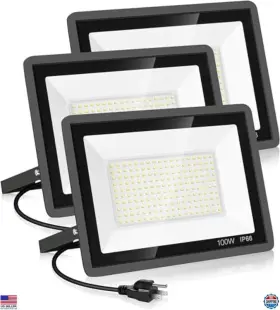B0b9722n1l Yanycn 3 Pack 100w Led Flood Lights 11600lm Waterproof Security For Outdoor Use