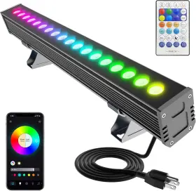 Yasotek 726084867932 Smart Outdoor Rgbcw Stage Led Light Bar 20 Color Changing Wall Washer With App