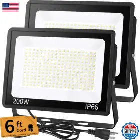 B0d9lmzss6 Yayit 200w Led Flood Light Outdoor 2-pack 24000lm 5000k Ip66 Waterproof Security Work
