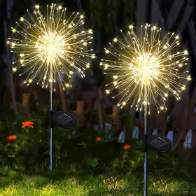 Yw-sl02 Yowin Solar Fireworks Lights 2 Pack 120 Leds Garden 2pcs Warm White