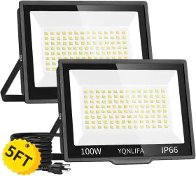 Ylf-100w-5000k-2p Yqnlifa Luz De Trabajo Led 100w Luces Para Garaje Taller Sitio 2 Pcs