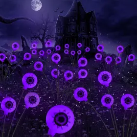 Cpd-3 Yshengmian Halloween Solar Lights Outdoor Waterproof Scary Eyeball Purple
