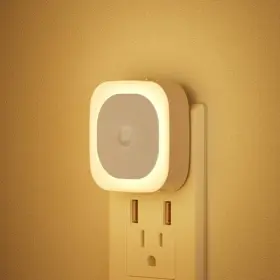 Yunlex 689323816835 2 Pack Plug In Night Light With Motion Sensor And Dusk To Dawn Warm White
