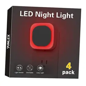Nls21 Yunlex Plug In Dimmable Night Light Auto Dusk To Dawn Sensor Led 4 Pack Red