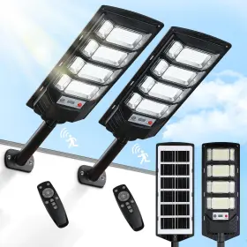 Jh28354-2 Yusist 2 Pack Solar Street Lights Outdoor Waterproof 10000lm 6500k Light Outd