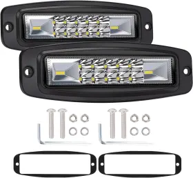 Yvoone-auto 445041077018 Ychow-tech 7inch Flush Mount Led Pods 2pcs 120w 12000lm Spot Flood Combo