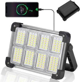 Yxqua 445055756763 120w Solar Rechargeable Work Light 144 Led Portable Flood With Stand Ip6
