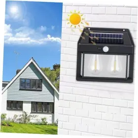 Bk88 Yzyoe Outdoor Lighting Solar Dual Core Warm Light Wall Lamp Wireless Dusk To Dawn