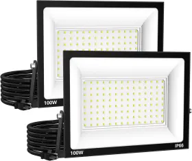 100w Zelvia 313105420469 Led Flood Lights Outdoor For Yard Work -100w 10000lm Super Bright Wor