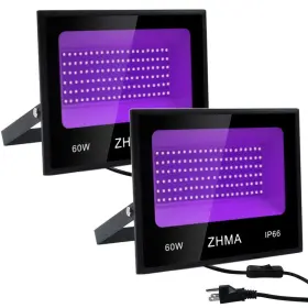 8541999108 Zhma 60w Black Lights Flood Light Blacklight With Plug And Switch For Glow Party L