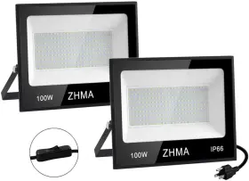 Zhma-100w-led-flood Zhma 100w Led Flood Lights Outdoor Ip66 Waterproof 9000lm Super Brig