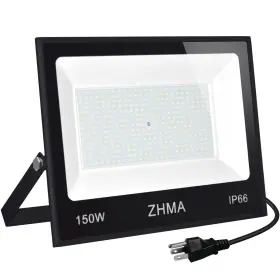 Zhma-150w-led-fl Zhma 150w Led Flood Light Outdoor 12000lm Work Lights With Plug Ip66 Waterproo