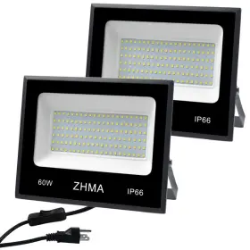 Zhma-60w-2p Zhma 2 Pack 60w Led Outdoor Lighting Flood Lights Wall Light Work Ip66 Water