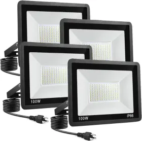 11000m Zhongshan Zhouhou Lighting Co. Ltd 744111008226 4-pack 100w Led Flood Light With 5.91ft/1.8m Cord Super Bright Security