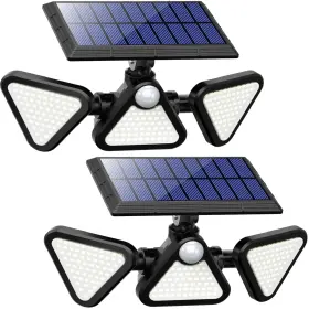 Bs-c3 Zookki Solar Lights Outdoor Waterproof 180 Led 3 Heads Motion Sensor