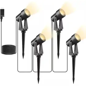Zxxc 744759756787 250 Lumens Black Corded Electric Plug In Integrated Led Outdoor Spotlight With