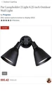 Progress Lighting P5203-31 Par Lampholder Outdoor Wall Black New. Price: $56.00.