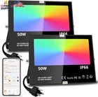 Melpo Led Flood Outdoor, 500W Equivalent 5000LM Smart Rgb Landscape Lighti New. Price: $71.82.